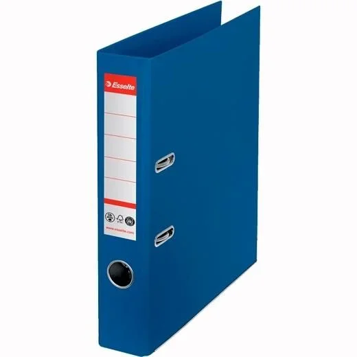 Esselte Archivador de Palanca, 100% Cartón Reciclado, Huella Carbono Cero, A4, Lomo 50mm, Azul, 627572
