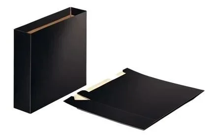 Esselte cajetín para archivadores folio lomo ancho cartón negro brillante