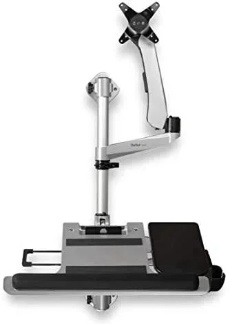 estacion de trabajo de montaje en pared – para 1 monitor de hasta 30″ – con brazo articulado y soporte de teclado,10 años