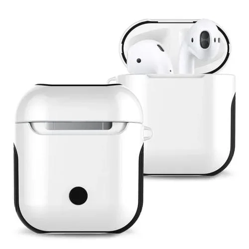 Estuche barnizado para Auriculares Bluetooth para PC Bolsa de almacenamiento antipérdida para Apple Airpods 1/2 (Blanco)