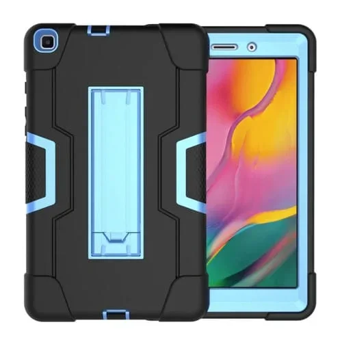 Estuche combinado silicona + PC para Galaxy Tab a 8.0 T290 (2019) con soporte (Negro + Azul)