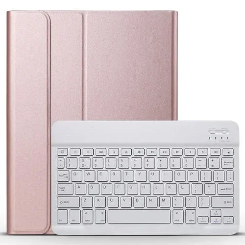 Estuche de Cuero con Teclado Bluetooth A11 para iPad Pro 11 Pulgadas (2018) con Soporte (Oro Rosa)