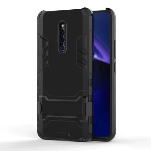 Estuche de PC + TPU a Prueba de Golpes para Vivo X27 Pro, con Soporte (Negro)