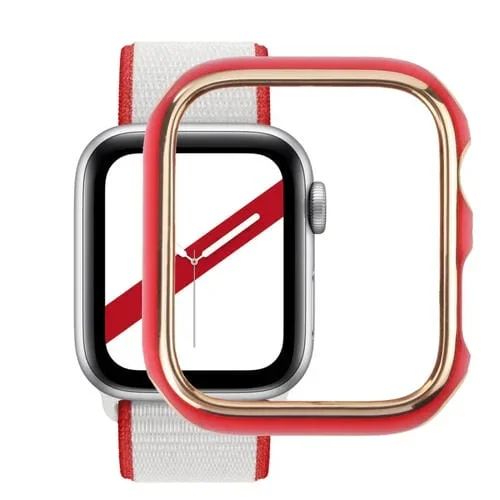 Estuche de Reloj Protección PC Electrochaplating Doble Color para Apple Watch Series 3, 2 y 1 38mm (Phnom Penh + Rojo)