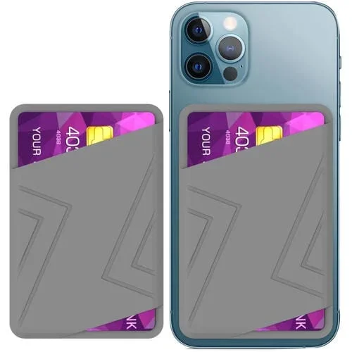 Estuche de Tarjeta Magnética de Silicona Ahastyle Pt133-C para iPhone 12 / 13 / 14 Series (Gris)