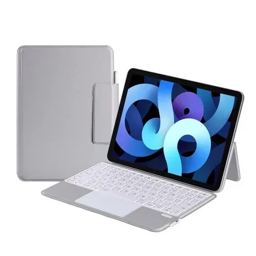 Estuche de Teclado Bluetooth Magnético Delgado Integrado X3125-6 para iPad Air 2022 Air 2020 10.9 Pro 11 2018 2020 2021 2022 (Gris)