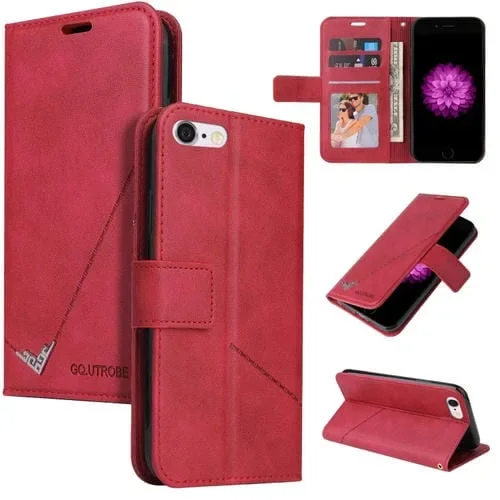 Estuche de teléfono Gqutrobe iPhone 6 / 6S Cuero en Ángulo Recto (Rojo)