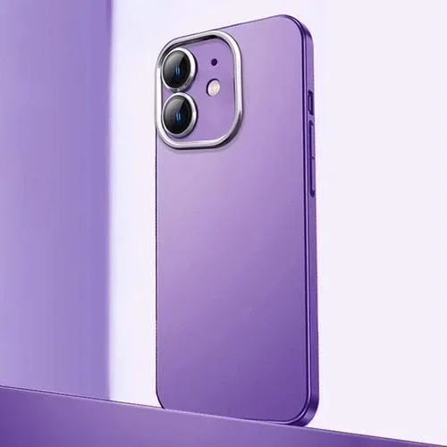Estuche de teléfono iPhone 11 Metal Esmerilado Protección de Lente (Púrpura)