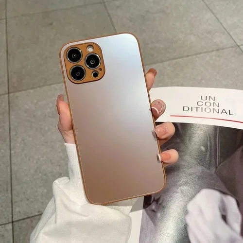 Estuche de teléfono iPhone 11 Pro Max vidrio templado esmerilado (Marrón)