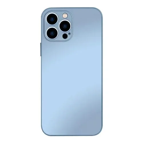 Estuche de Teléfono para iPhone 13 Pro Ag Vidrio Templado Esmerilado (Azul Sierra)