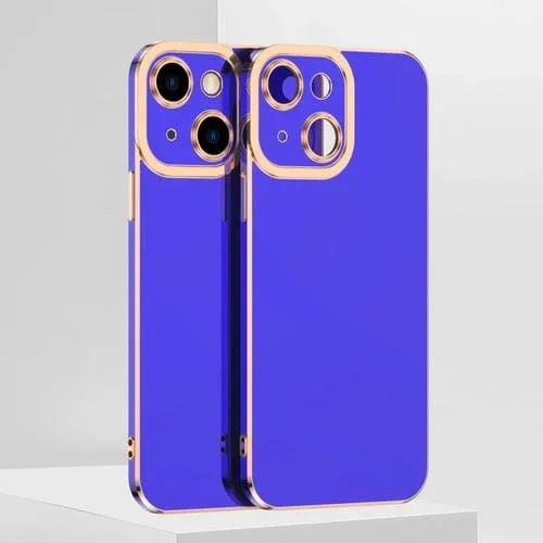 Estuche de Teléfono TPU Galvanizado 6D iPhone 13 Mini (Azul)