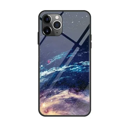 Estuche de Vidrio para iPhone 11 Pintado de Colores (Cielo Estrellado)