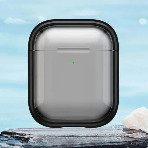 Estuche híbrido para AirPods 1/2 TPU con soporte (Negro)