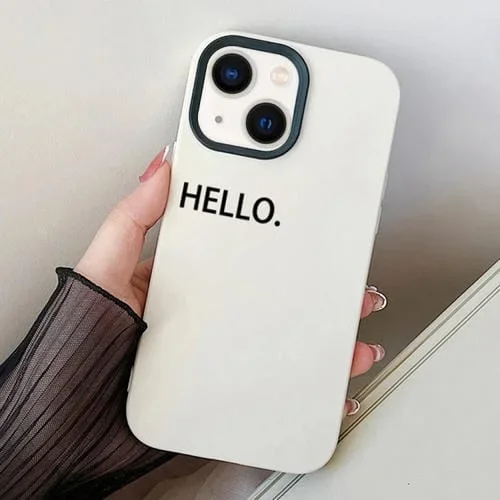 Estuche híbrido para iPhone 13 Hello Word PC TPU (Blanco)