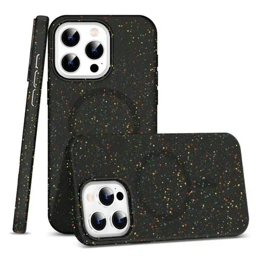 Estuche híbrido para iPhone 14 Pro TPU y PC Magsafe esmerilado (Negro)