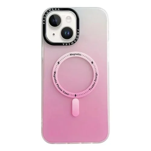 Estuche híbrido para iPhone 15 Plus Magsafe Imd Gradient PC TPU (Rosa)