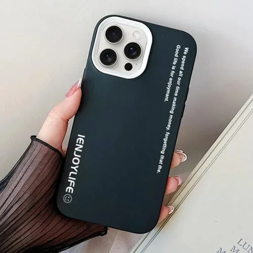 Estuche híbrido para teléfono iPhone 13 Pro Max Simple Words PC y TPU (Negro)