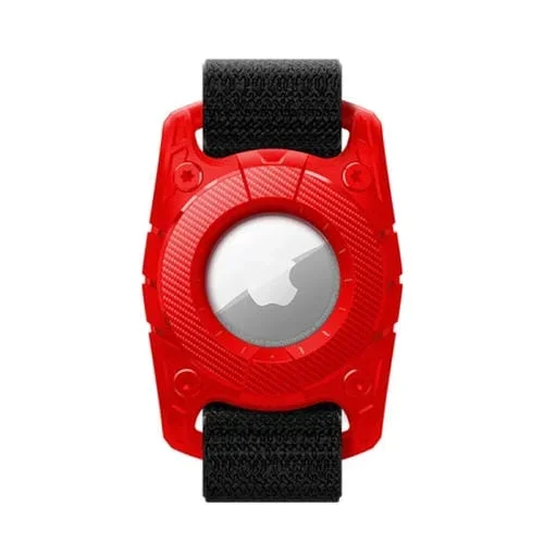 Estuche impermeable para AirTag Watch Band con pulsera de pasta (Rojo)