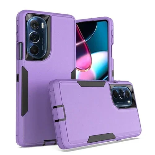 Estuche Magnético 2 en 1 para Motorola Edge + (2022) PC y TPU (Púrpura + Negro)