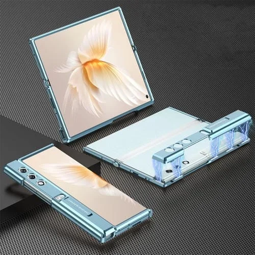 Estuche Monedero Gkk para Honor V Cobertura Total Metal Plegable Magnético (Azul)