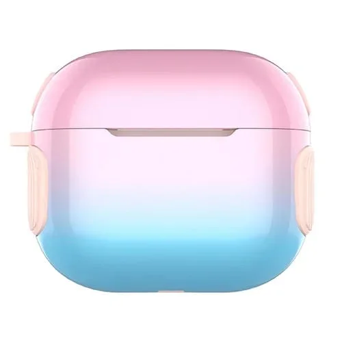 Estuche para Auriculares 2 en 1 Barniz Colorido PC + TPU para AirPods 3 (Rosa + Azul Degradado)