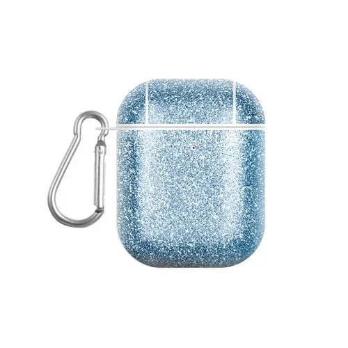 Estuche para Auriculares Airpods 1 / 2 Glitter Powder Skin Texture PC TWS (Azul)