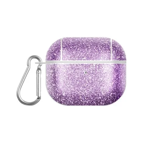 Estuche para Auriculares Airpods 3 Glitter Powder Skin Texture Pc TWS (Púrpura)