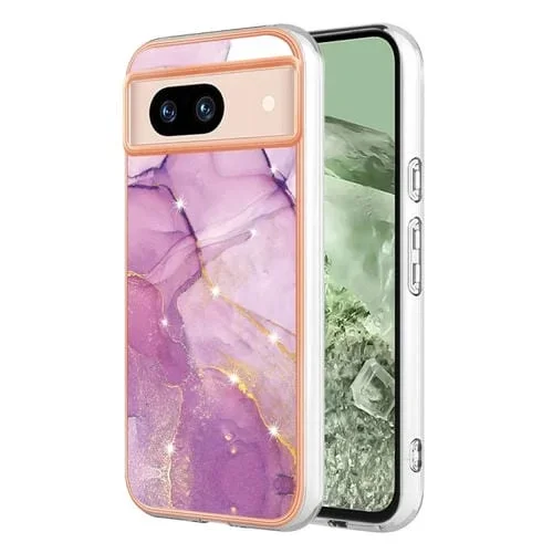 Estuche para Google Pixel 8A Imd Doble Cara Mármol Galvanizado (Púrpura)