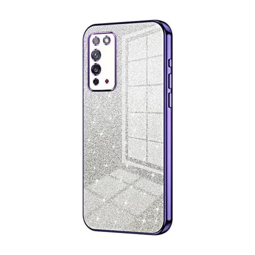 Estuche para Honor X10 Galvanizado con Polvo de Brillo Degradado (Púrpura)