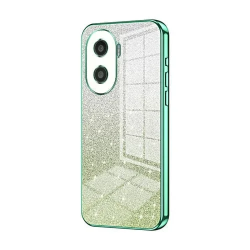 Estuche para Honor X40I y Play 7T Pro galvanizado con polvo de brillo degradado (Verde)