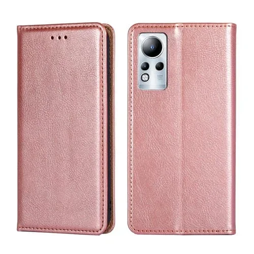Estuche para Infinix Note 11 de Cuero Magnético con Aceite Brillante (Oro Rosa)