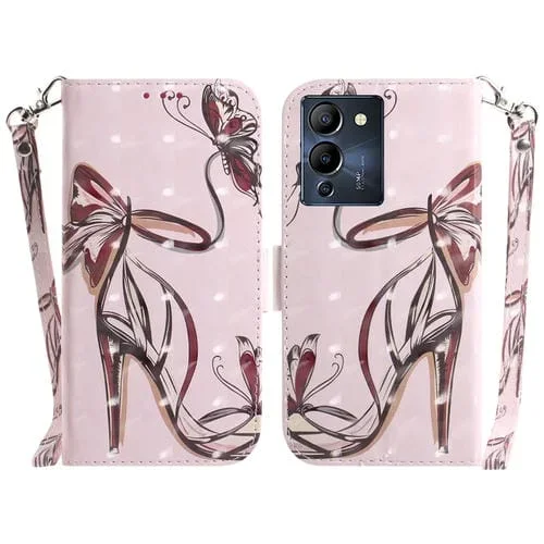 Estuche para Infinix Note 12 G96/X670 de Cuero con Tapa Horizontal y Diseño 3D (Mariposa)