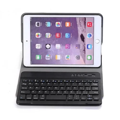 Estuche para iPad Mini 3/2/1 A03 Abatible Horizontal Ultradelgado Abs Teclado Bluetooth (Azul)