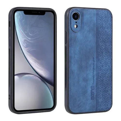 Estuche para iPhone Xr Azns con Sensación de Piel en Relieve 3D (Azul Zafiro)