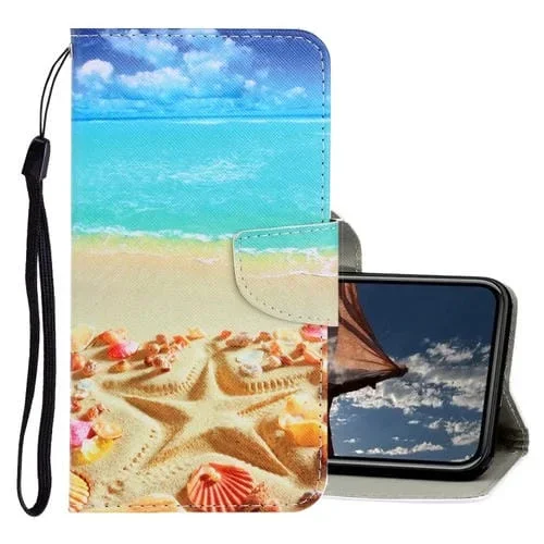 Estuche para iPhone Xr Cuero PU Tapa Horizontal Dibujo 3D Soporte Ranuras Tarjetas Billetera (Pentagrama)