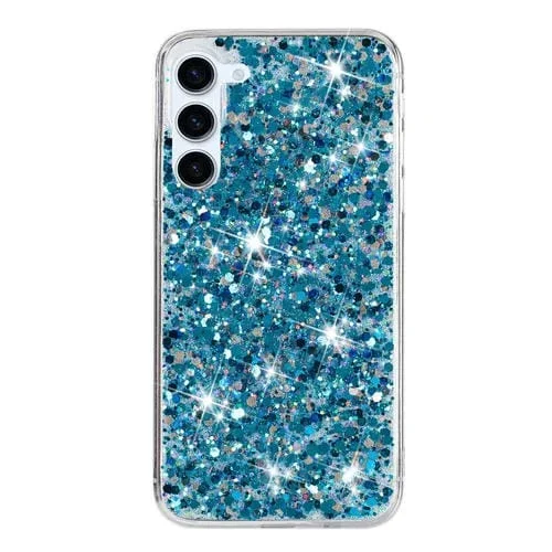 Estuche para iPhone Xr Transparente con Purpurina en Polvo de TPU (Azul)