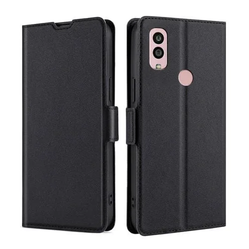 Estuche para Kyocera Android One S10 de Cuero con Tapa Horizontal y Hebilla Lateral (Negro)