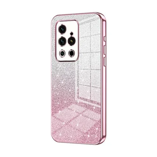 Estuche para Meizu 18 Pro / 18S Pro galvanizado con polvo de brillo degradado (Rosa)