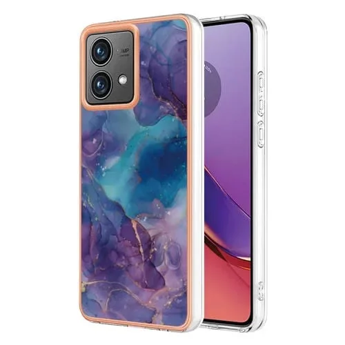Estuche para Motorola Moto G84 Imd Doble Cara Mármol Galvanizado (Púrpura)
