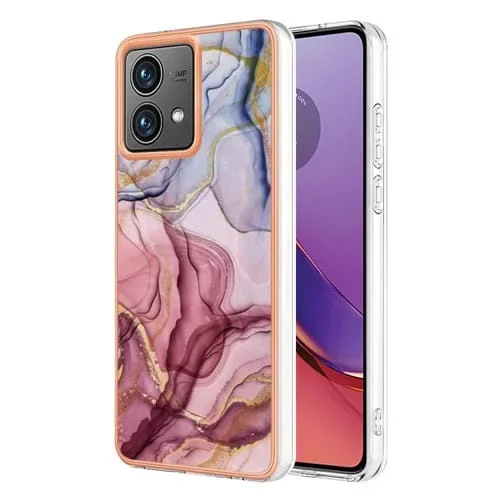 Estuche para Motorola Moto G84 Imd Doble Cara Mármol Galvanizado (Rose Red)