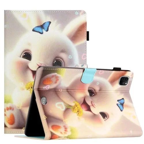 Estuche para Tableta Cuero Inteligente Apple iPad Pro 11 Air 4 Air 5 con Costuras Dibujo (Conejo)