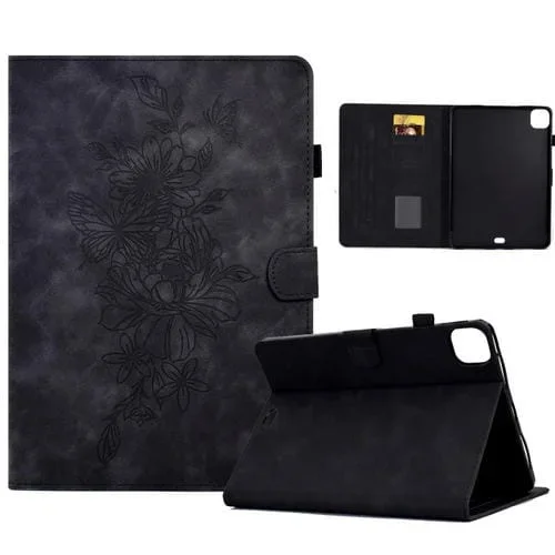 Estuche para Tableta Cuero Peony Butterfly iPad Pro 11 2020/2018 Air 10.9 2020 (Negro)