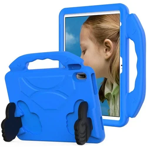 Estuche para Tableta Eva iPad Air 11 2024 a Prueba de Golpes para Niños con Soporte para Pulgar (Azul)