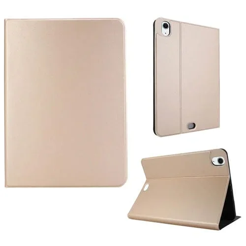 Estuche para Tableta iPad Air 11 2024 Cuero Liso con Voltaje Elástico (Dorado)