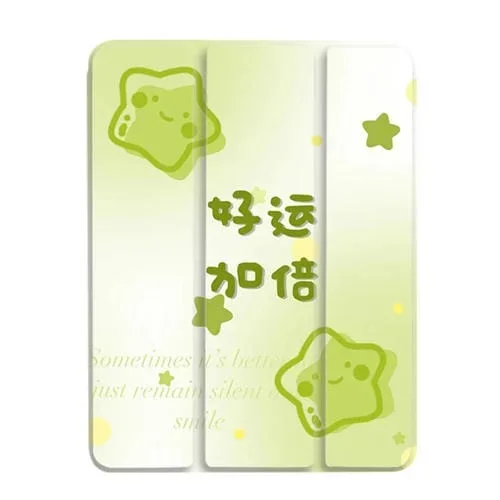 Estuche para Tableta iPad Mini 6 Cuero Pintado Rotación 360 Grados 3 Pliegues (Smiley de Estrella)