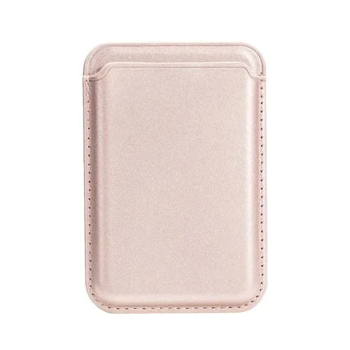 Estuche para Tarjetas Cuero Magnético Magsafe con Dos Ranuras (Oro Rosa)