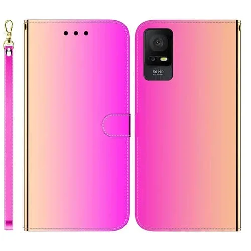 Estuche para TCL 408 de Cuero con Superficie de Espejo Imitado (Degradado)