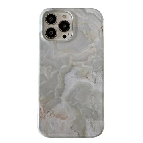 Estuche para teléfono 2 en 1 iPhone 14 con patrón de mármol desmontable (Gris)