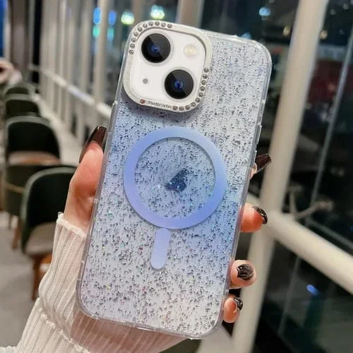 Estuche para Teléfono Blink Series iPhone 15 Marco Lente Metal Cierre Magnético (Ultramar)
