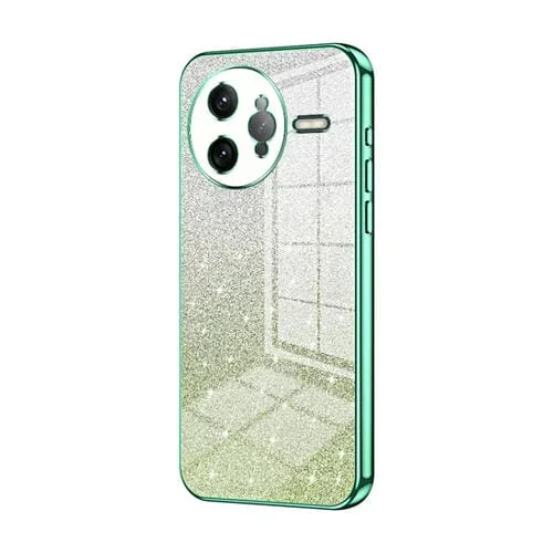 Estuche para Teléfono con Purpurina En Degradado Electrochapado En Polvo para Redmi K80 Pro (Verde)